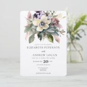 winterbloem | Vakantie bruiloft Kaart (Staand voorkant)