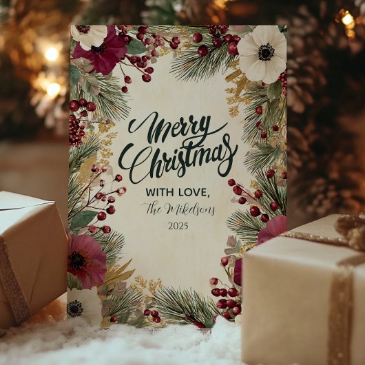  winterbloem Vrolijk kerstfeest Feestdagenkaart