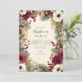  winterbloem Vrolijk kerstfeest Kaart (Staand voorkant)