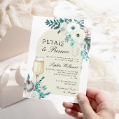 Winterbloemboogbloemblaadjes & Prosecco Vrijgezell Kaart