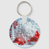 Winterbloemcompositie Sleutelhanger (Achterkant)