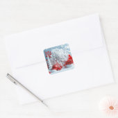 Winterbloemcompositie Vierkante Sticker (Envelop)