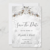 Winterbloemdennenappels Bewaar de datum Save The Date (Voorkant)