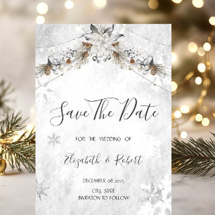 Winterbloemdennenappels Bewaar de datum Save The Date