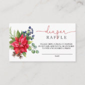 Winterbloemen Baby shower Luier Raffle Informatiekaartje (Voorkant)