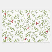 Winterbloemen, bessen en bladeren inpakpapier vel (Voorkant 2)