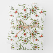 Winterbloemen, bessen en bladeren inpakpapier vel (In situ)