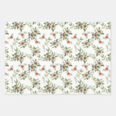 Winterbloemen, bessen en bladeren inpakpapier vel (Voorkant)