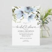 Winterbloemen | Blauw Vrijgezellenfeest Kaart (Staand voorkant)