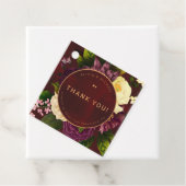 Winterbloemen bordeaux gouden bruiloft dank u bedankjes labels (In situ)