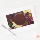 Winterbloemen bordeaux gouden bruiloft dank u rechthoekige sticker (Envelop)