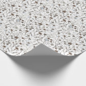 Winterbloemen bruin blauw cadeaupapier (Hoek)