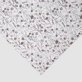 Winterbloemen bruin blauw tissuepapier (Detail)