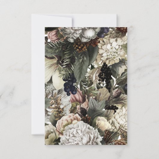 Winterbloemen elegant sparen de datum bruiloft save the date (Achterkant)