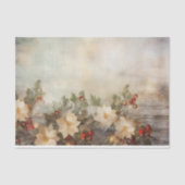 winterbloemen en bessen kerst tissuepapier (Voorkant)