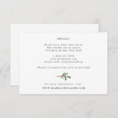 Winterbloemen en Evergreen trouwdetails Kaart (Voorkant / Achterkant)