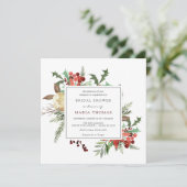 Winterbloemen en Evergreen Vrijgezellenfeest Kaart (Staand voorkant)