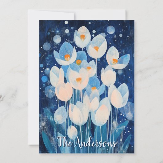 Winterbloemen Feestdagenkaart (Voorkant)