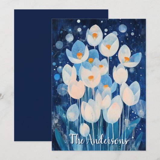 Winterbloemen Feestdagenkaart (Voorkant / Achterkant)