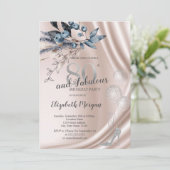 Winterbloemen hoge hakken, ballonnen 80e verjaarda kaart (Staand voorkant)