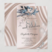 Winterbloemen hoge hakken, ballonnen 80e verjaarda kaart (Voorkant / Achterkant)