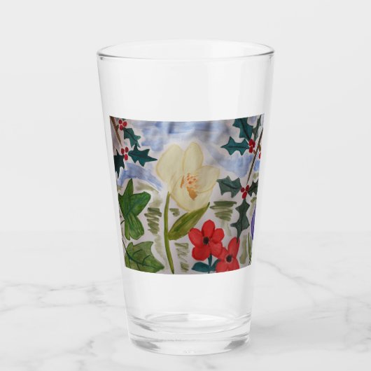 Winterbloemen & Hulst Glas (Voorkant)
