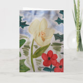 Winterbloemen & Hulst Kerst Kaart (Achterkant)