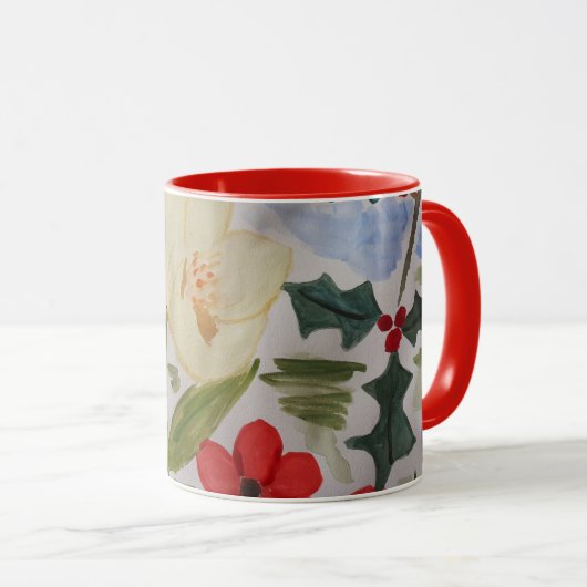 Winterbloemen & Hulst Mok (Voorkant rechts)