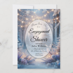 Winterbloemen in Bevroren Dennen Engagement Shower Kaart
