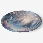 Winterbloemen in Frosted Pines Papier Borden Papieren Bordje (Gekanteld)