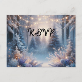 Winterbloemen in Frosted Pines RSVP Briefkaart
