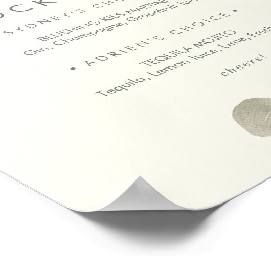 Winterbloemen | Ivoren Signature Cocktails bord Poster (Hoek)