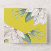 Winterbloemen Joyeux Noël Elegante kerstkaart All In One Uitnodiging (Achterkant)