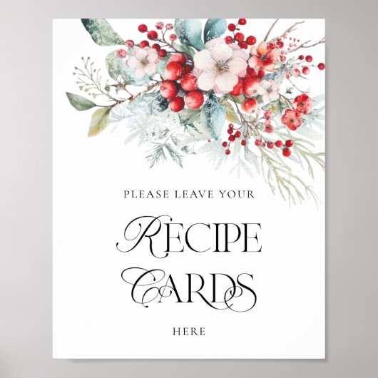 Winterbloemen Laat hier uw receptkaart achter Poster (Voorkant)