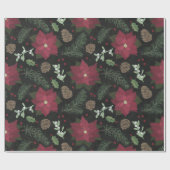 Winterbloemen met kerstalkboard en olievloed cadeaupapier (Vlak)