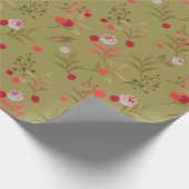 Winterbloemen op groen cadeaupapier (Hoek)