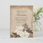 winterbloemen op vervaagd perkament kaart (Staand voorkant)