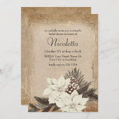 winterbloemen op vervaagd perkament kaart (Voorkant / Achterkant)