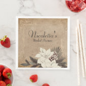 winterbloemen op vervaagd perkament servet (Insitu)