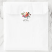Winterbloemen rood paarse boeket douche ronde sticker (Tas)