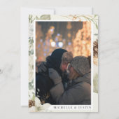 Winterbloemen | Rustieke trouwfoto Save The Date (Achterkant)