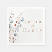 Winterbloemen Servet (Voorkant)