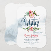 Winterbloemen Uitnodiging (Voorkant / Achterkant)