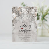 Winterbloemen Wonderland Receptie Kaart (Staand voorkant)