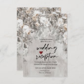 Winterbloemen Wonderland Receptie Kaart (Voorkant / Achterkant)