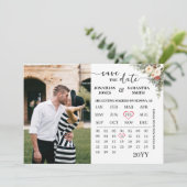 Winterbloemencalender met foto save the date (Staand voorkant)
