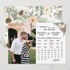 Winterbloemencalender met foto save the date