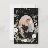 Winterbloemenkrans foto Happy Holiday Kaart (Voorkant)