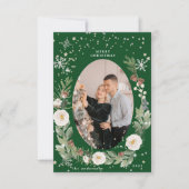 Winterbloemenkrans foto Happy Holiday Kaart (Voorkant)