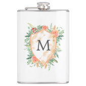 winterbloemmonogram heupfles (Voorkant)